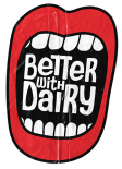 Better with Dairy in mouth sticker