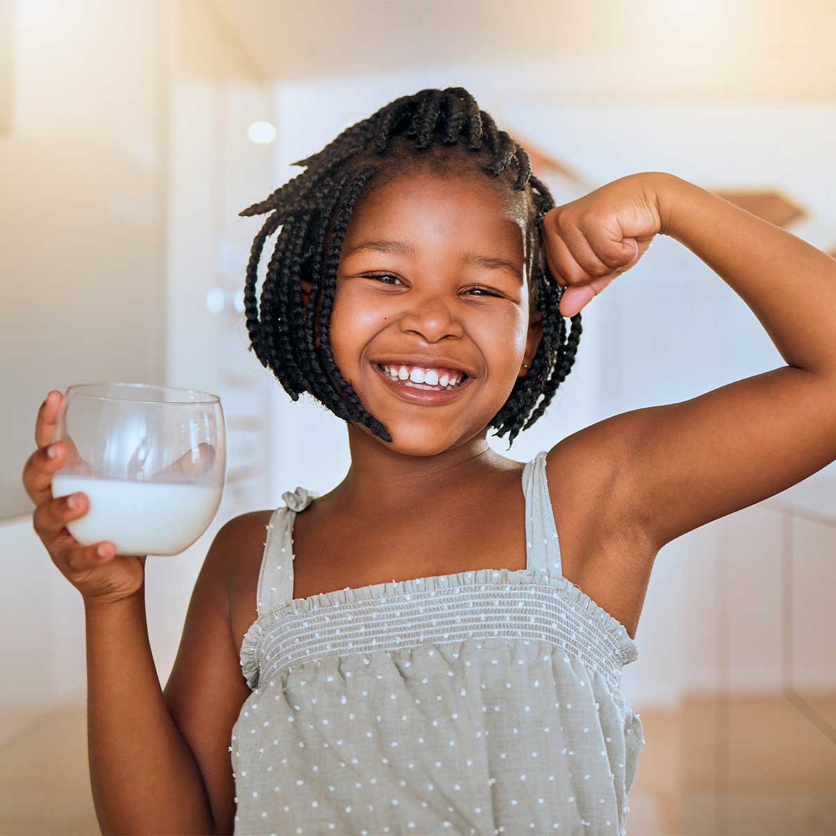 Girl drinking milk