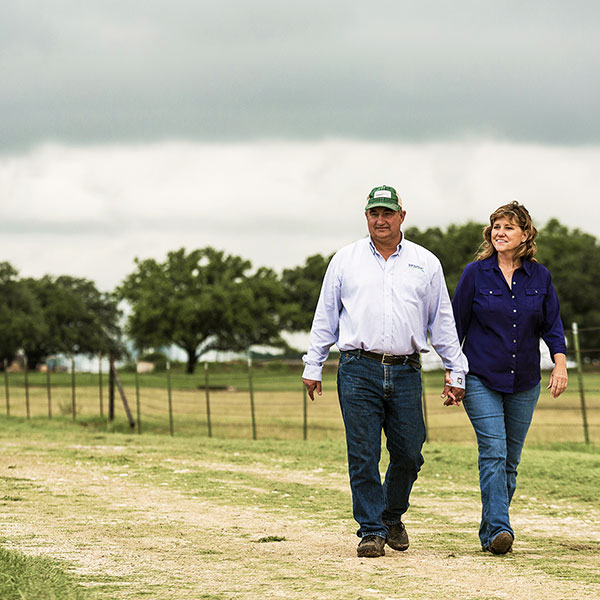 Farmers walking