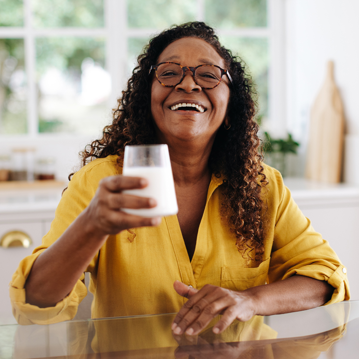 Woman drinking milk