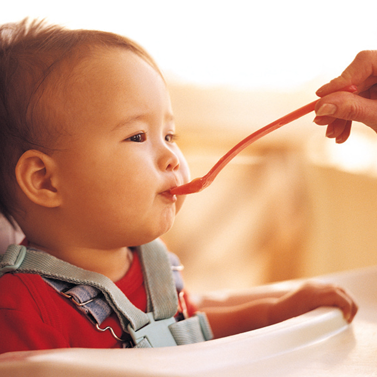 Baby being fed