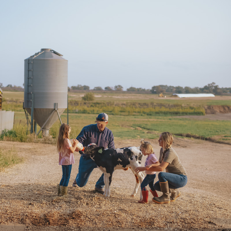 Family on a farm